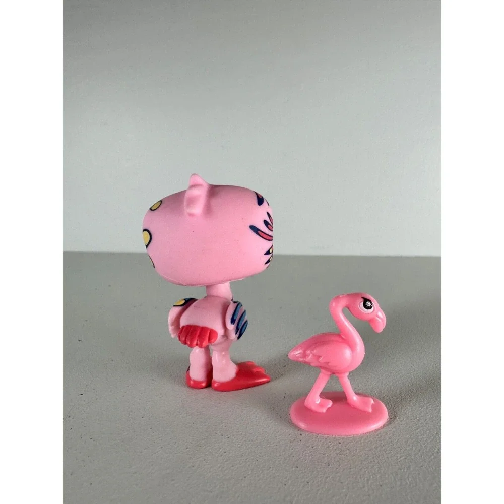 2008 Littlest Pet Shop LPS Postcard Pets Pink Flamingo‎ # 1438 Complete